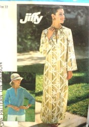 7521 1976 JIFFY LONG LS CAFTAN, TOP 1976 PATTERN 10 32''B
